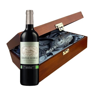 Chateau Guibeau Bordeaux Wine 75cl Red Wine In Luxury Box With Royal Scot Wine Glass